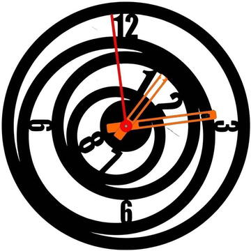 VivaTechnix Ceas de perete metalic Krodesign Whirpool, diametru 50 cm, negru