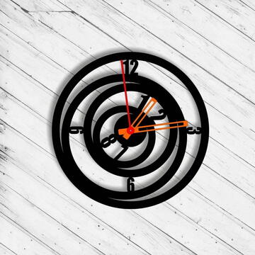 VivaTechnix Ceas de perete metalic Krodesign Whirpool, diametru 50 cm, negru