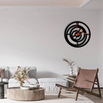 VivaTechnix Ceas de perete metalic Krodesign Whirpool, diametru 50 cm, negru