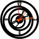 VivaTechnix Ceas de perete metalic Krodesign Whirpool, diametru 50 cm, negru