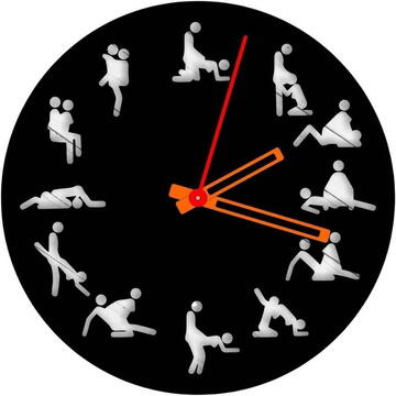 VivaTechnix Ceas de perete metalic Krodesign Kamasutra, diametru 50 cm, negru