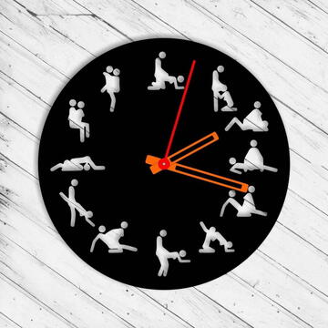 VivaTechnix Ceas de perete metalic Krodesign Kamasutra, diametru 50 cm, negru