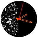 VivaTechnix Ceas de perete metalic Krodesign Flowers KRO-1091, diametru 50 cm, negru