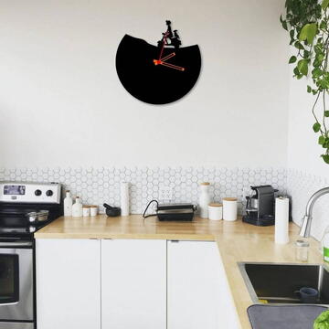 VivaTechnix Ceas de perete metalic Krodesign Vespa, diametru 50 cm, negru