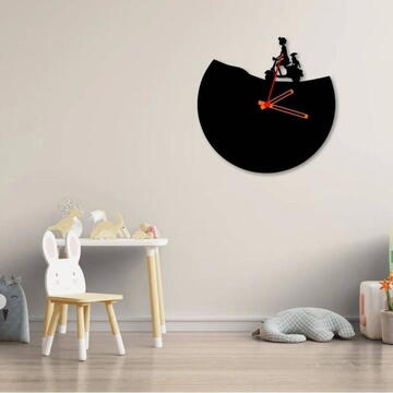 VivaTechnix Ceas de perete metalic Krodesign Vespa, diametru 50 cm, negru