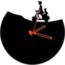 VivaTechnix Ceas de perete metalic Krodesign Vespa, diametru 50 cm, negru