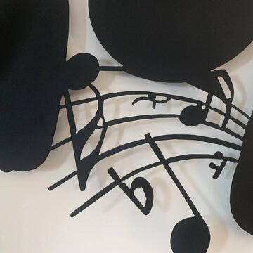 VivaTechnix Ceas de perete metalic Krodesign Music is my Life, diametru 60 cm, negru