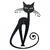 VivaTechnix Ceas de perete, metalic, Krodesign Black Cat-1, diametru 60 cm