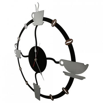 VivaTechnix Ceas de perete metalic Krodesign Coffee Time, diametru 50 cm