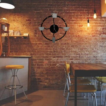 VivaTechnix Ceas de perete metalic Krodesign Coffee Time, diametru 50 cm