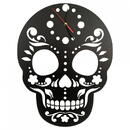 VivaTechnix Ceas de perete metalic Krodesign Skull, diametru 45 cm, negru