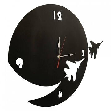 VivaTechnix Ceas de perete metalic Krodesign Plane, diametru 50 cm, negru