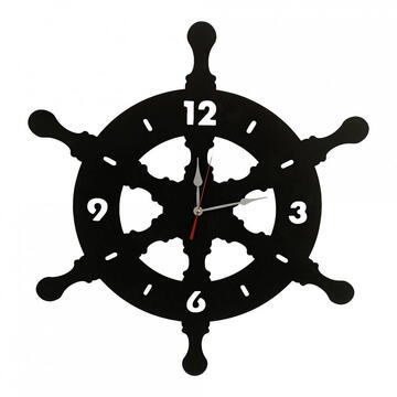 VivaTechnix Ceas de perete metalic Krodesign Rudder, diametru 70 cm, negru