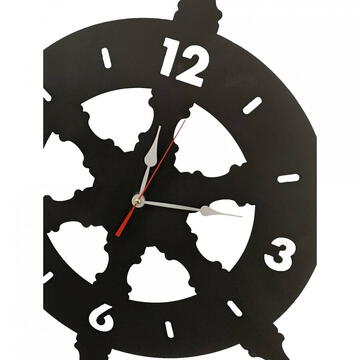 VivaTechnix Ceas de perete metalic Krodesign Rudder, diametru 70 cm, negru