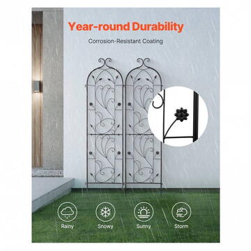 VivaTechnix Set 2 suporturi pentru plante agatatoare, 38 x 152 cm, Otel