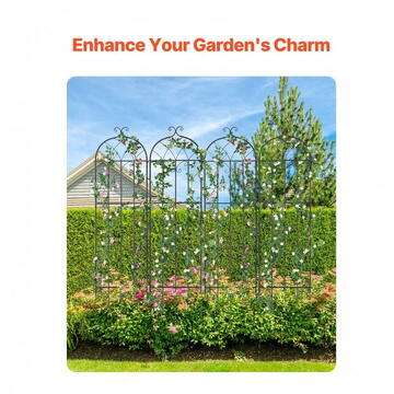 VivaTechnix Set 2 suporturi pentru plante agatatoare, 51 x 180 cm, Otel, Diametru teava 10 mm