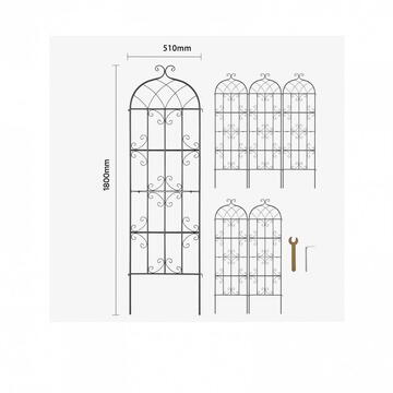 VivaTechnix Set 6 suporturi pentru plante agatatoare, 51 x 180 cm, Otel, Diametru teava 10 mm