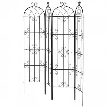 VivaTechnix Set 4 suporturi pentru plante agatatoare, 51 x 220 cm, Otel, Diametru teava 10 mm