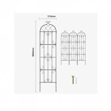 VivaTechnix Set 4 suporturi pentru plante agatatoare, 51 x 220 cm, Otel, Diametru teava 10 mm