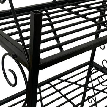 Suport pentru flori Vivatechnix VMD-1076 Negru, 60x30x155 cm,4 polite, demontabil