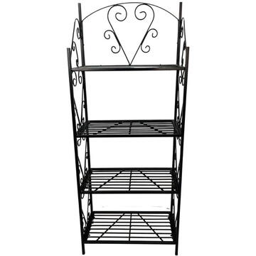 Suport pentru flori Vivatechnix VMD-1076 Negru, 60x30x155 cm,4 polite, demontabil