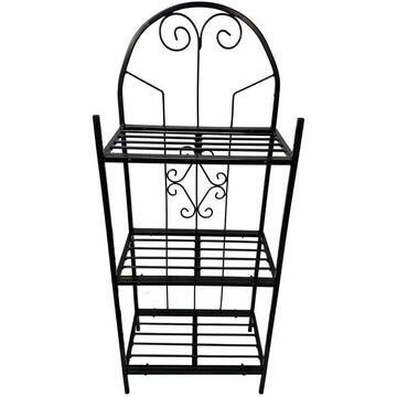 Suport pentru flori Vivatechnix VMD-1073, Negru, 50x30x125 cm, 3 polite, demontabil