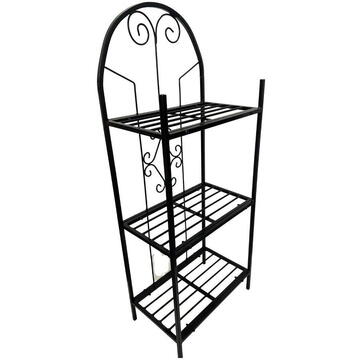 Suport pentru flori Vivatechnix VMD-1073, Negru, 50x30x125 cm, 3 polite, demontabil