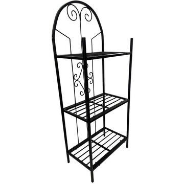 Suport pentru flori Vivatechnix VMD-1073, Negru, 50x30x125 cm, 3 polite, demontabil