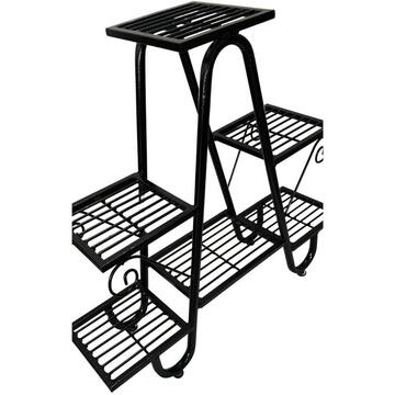 Suport pentru flori Vivatechnix VMD-1075, Negru, 81x22x77 cm, 5 polite