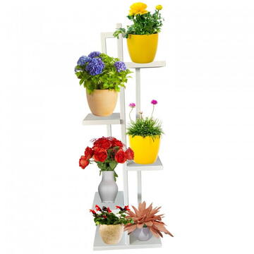 Suport pentru flori Vivatechnix VMD-1062, Alb, 40x20x118 cm, 6 polite