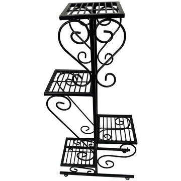 Suport pentru flori Vivatechnix VMD-1074, Negru, 50x22x105 cm, picioare reglabile