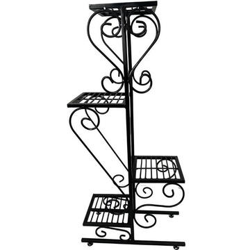 Suport pentru flori Vivatechnix VMD-1074, Negru, 50x22x105 cm, picioare reglabile