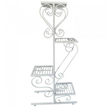 Suport pentru flori Vivatechnix VMD-1064, Alb, 50x22x105 cm, picioare reglabile