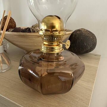 Lampa cu gaz lampant Vivatechnix TR-1019, sticla maro