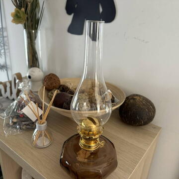 Lampa cu gaz lampant Vivatechnix TR-1019, sticla maro