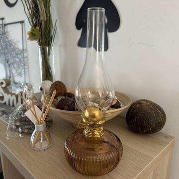 Lampa cu gaz lampant Vivatechnix TR-1014, sticla maro