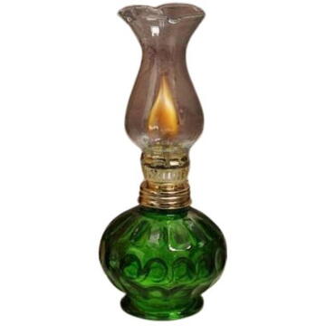 Mini Lampa cu gaz Vivatechnix Kutulu TR-1012V, inaltime 20 cm, Verde, abajur de sticla