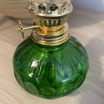 Mini Lampa cu gaz Vivatechnix Kutulu TR-1012V, inaltime 20 cm, Verde, abajur de sticla