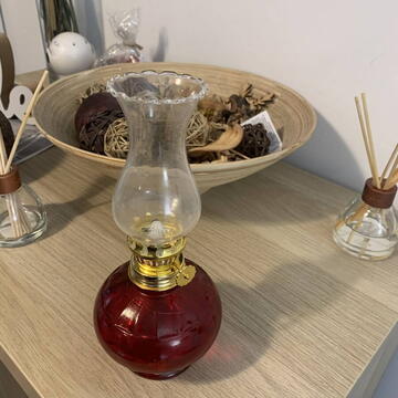 Mini Lampa cu gaz Vivatechnix Kutulu TR-1012R, inaltime 20 cm, rosu, abajur de sticla