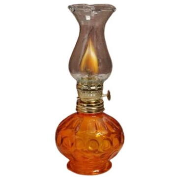 Mini Lampa cu gaz Vivatechnix Kutulu TR-1012P, inaltime 20 cm, portocalie, abajur de sticla