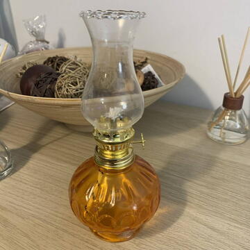 Mini Lampa cu gaz Vivatechnix Kutulu TR-1012P, inaltime 20 cm, portocalie, abajur de sticla