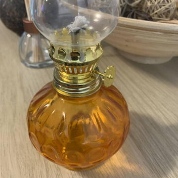 Mini Lampa cu gaz Vivatechnix Kutulu TR-1012P, inaltime 20 cm, portocalie, abajur de sticla