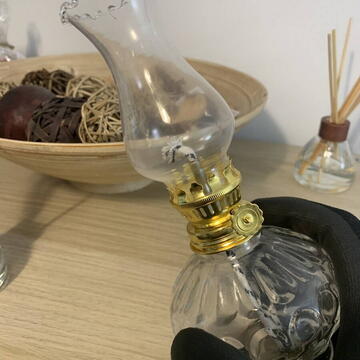 Mini Lampa cu gaz Vivatechnix Kutulu TR-1012, inaltime 20 cm, abajur de sticla