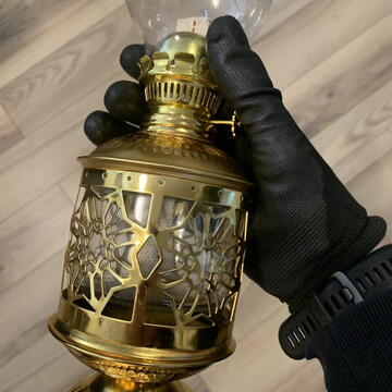 Lampa cu gaz lampant Vivatechnix Oriental TR-1007, sticla si metal