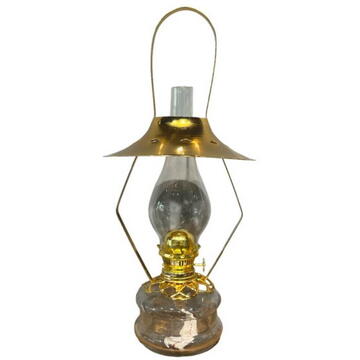 Lampa cu gaz lampant Vivatechnix Hat TR-1006, sticla si oglinda palarie metal