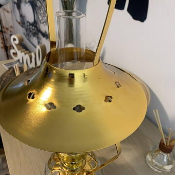 Lampa cu gaz lampant Vivatechnix Hat TR-1006, sticla si oglinda palarie metal