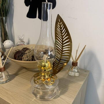 Lampa cu gaz lampant Vivatechnix Leaf TR-1005, sticla si oglinda metal