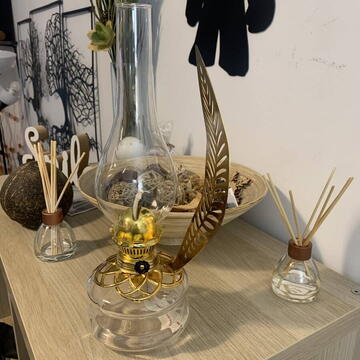 Lampa cu gaz lampant Vivatechnix Leaf TR-1005, sticla si oglinda metal