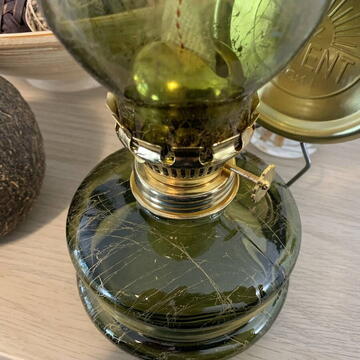 Lampa cu gaz lampant Vivatechnix Colour TR-1004V, rezervor sticla, oglinda metal, Verde