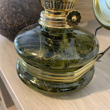 Lampa cu gaz lampant Vivatechnix Colour TR-1004V, rezervor sticla, oglinda metal, Verde